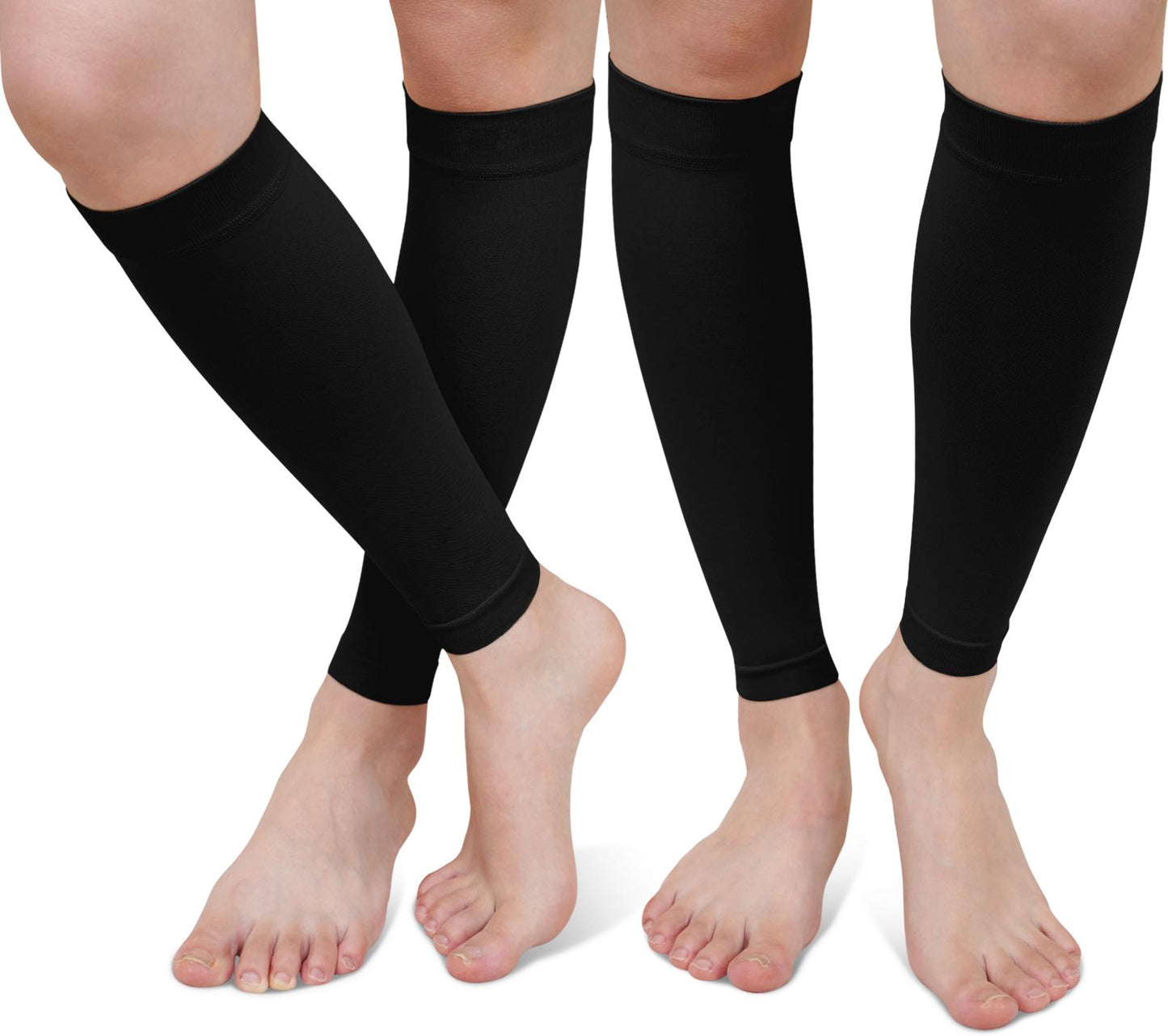 Compression Calf Sleeves for Men & Women, PUTUO 20-30 mmHg Circulation Compression Leg Sleeve, Best for Running, Athletics, Pregnancy, Travel and Daily, 2 Pairs