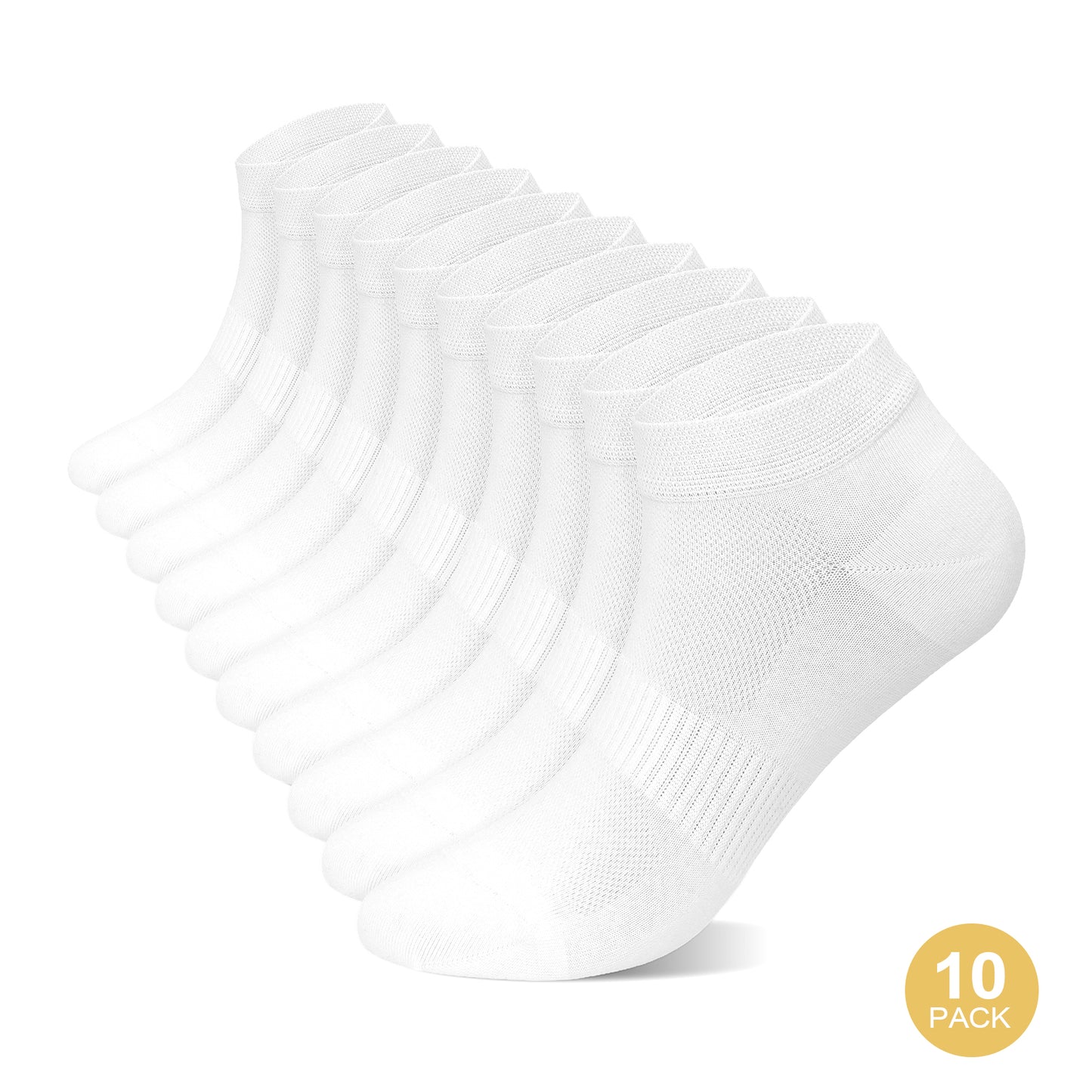 Mens Ankle Socks, PUTUO 10 Pairs Athletic Socks for Men Running and Training, Lightweight Breathable Low Cut Cotton Socks