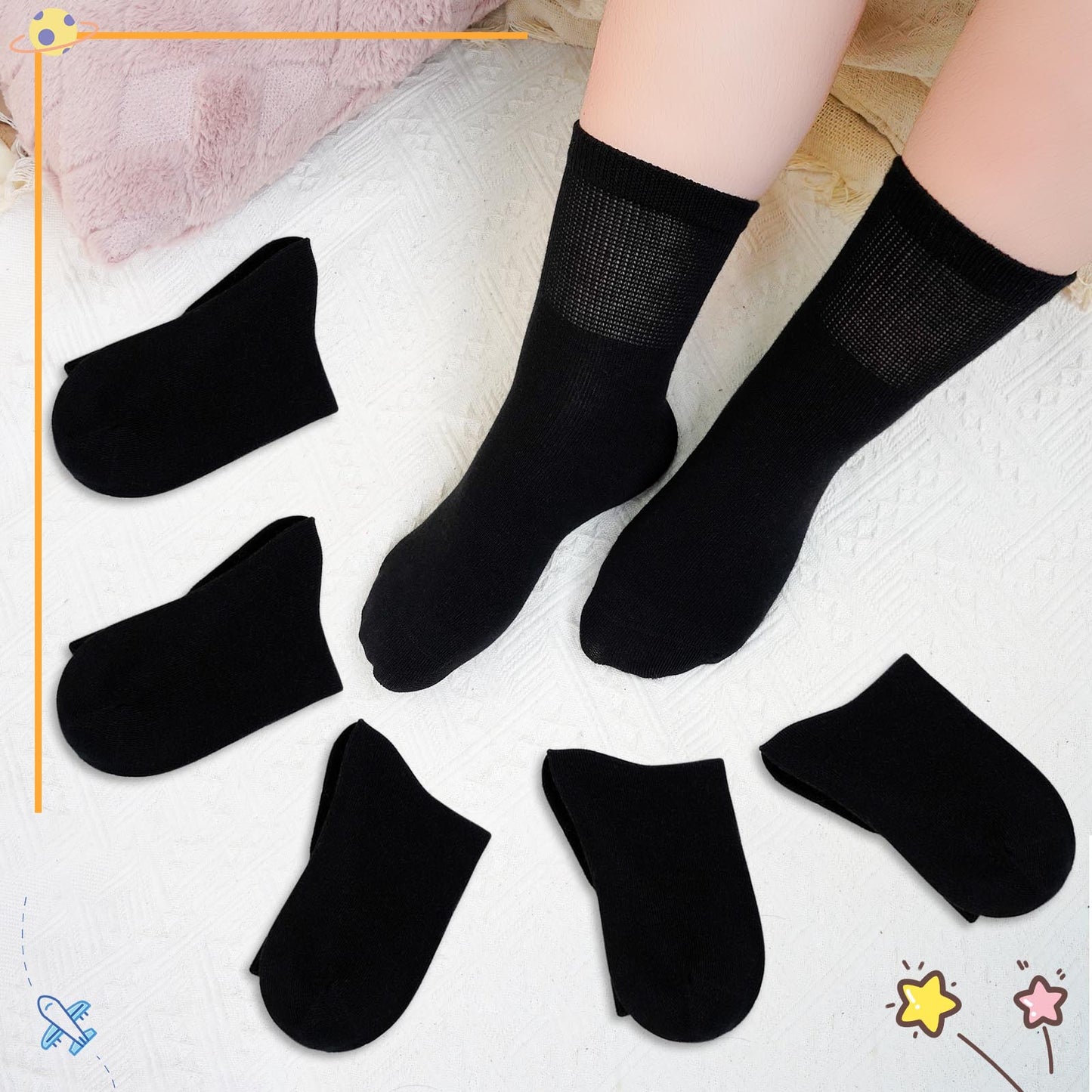 Kids Socks, PUTUO Boys Socks, Soft Cotton Novelty Socks Bright Colorful Funny Animal Pattern Crew Socks for Children 2-12 Years, 5 Pairs