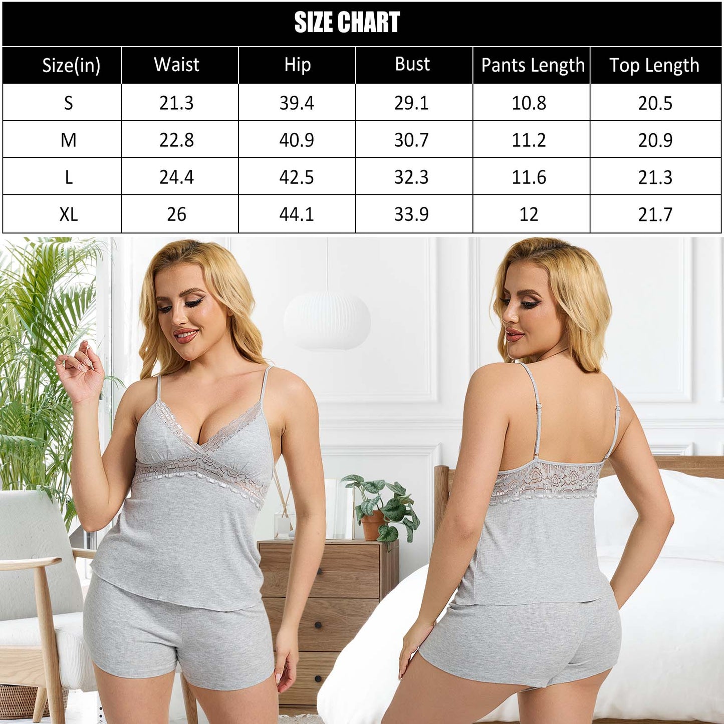 Lingerie for Women, PUTUO Women Lingerie Sets, Leisure Lace Cami Shorts Sets, Lingerie Sleepwear Sexy Pajamas