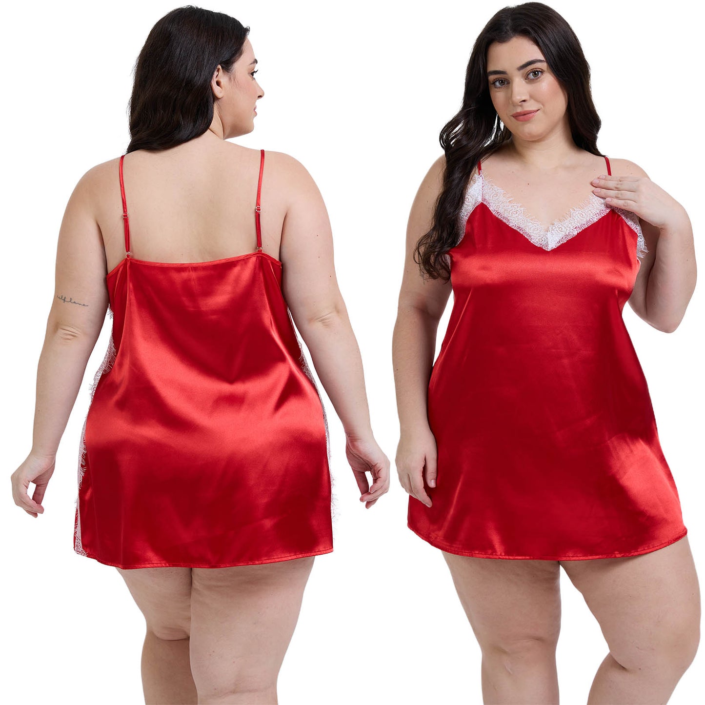 Robes for Women, PUTUO Womens Robes Plus Size, Lace Sexy Satin Robe Womens Silk Cami Nightgown, Sizes XL to 3X