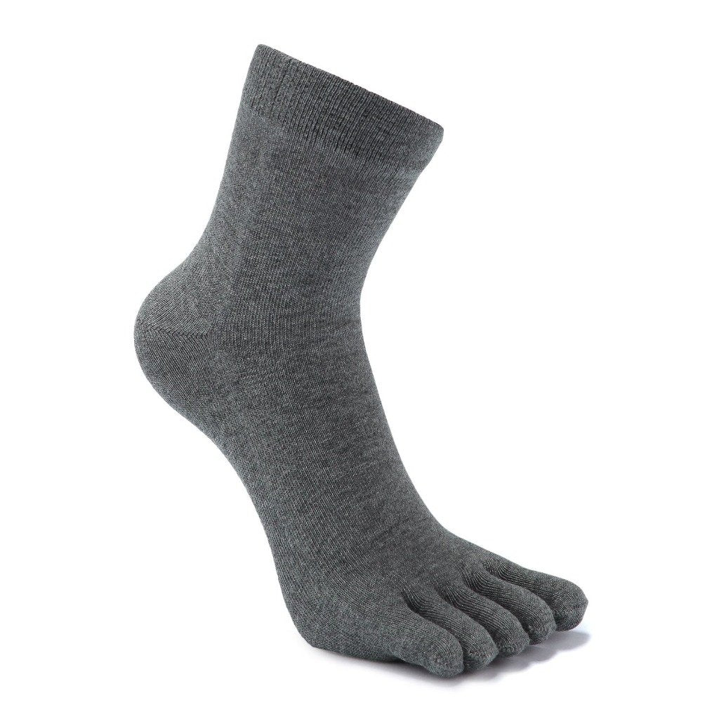 grey cotton 5 finger socks for men