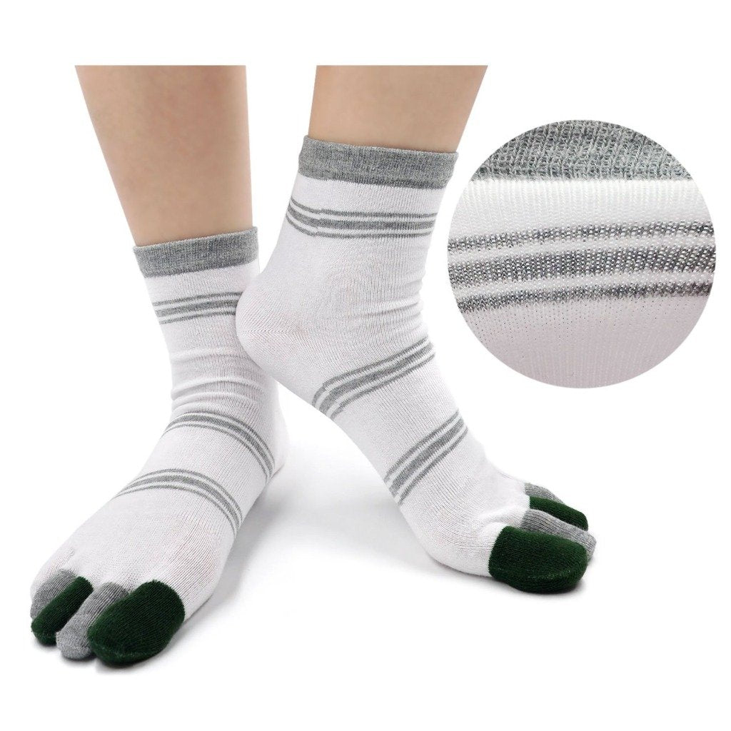 white 5 finger workout crew socks for men