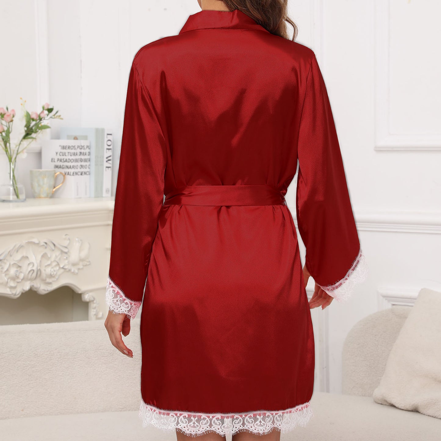 Robes for Women, PUTUO Womens Robes Plus Size, Lace Sexy Satin Robe Womens Silk Cami Nightgown, Sizes XL to 3X