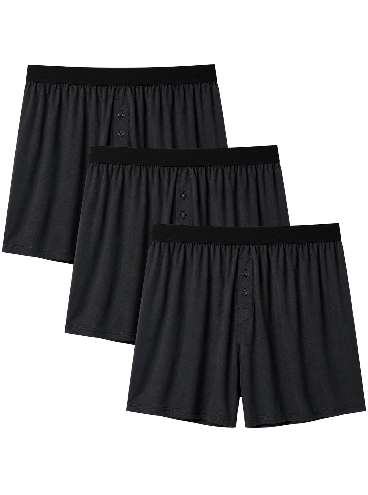 Mens Boxers, PUTUO Loose Fit Bamboo Viscose Mens Underwear, Breathable Quick Dry Moisture Mens Underwear with Button Fly, Soft and Comfort Mens Boxer Shorts