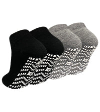 4 Pairs Non Slip Grip Socks, PUTUO Cotton Yoga Pilates Hospital Fitness Sports Socks for Women and Men with Grips