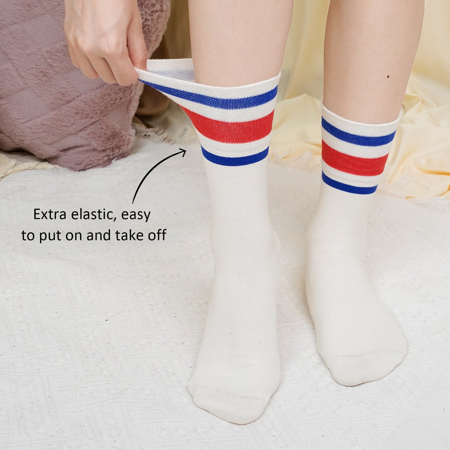 Socks for Women, PUTUO Socks Women, Comfort Cotton Socks Hiking Running Athletic Outdoor Recreation Crew Socks, 5 Pairs