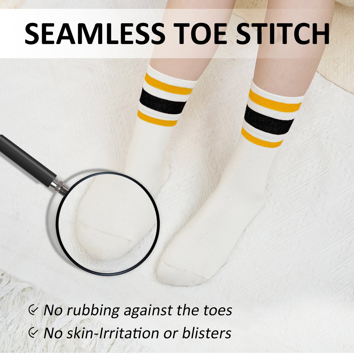 Socks for Women, PUTUO Socks Women, Comfort Cotton Socks Hiking Running Athletic Outdoor Recreation Crew Socks, 5 Pairs