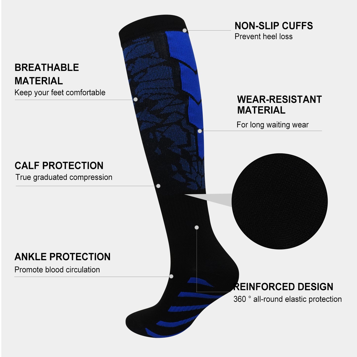Compression Socks for Women and Men, PUTUO 20-30 mmHg Circulation Compression Stockings, Best for Running, Athletics, Pregnancy, Travel and Daily, 6 Pairs