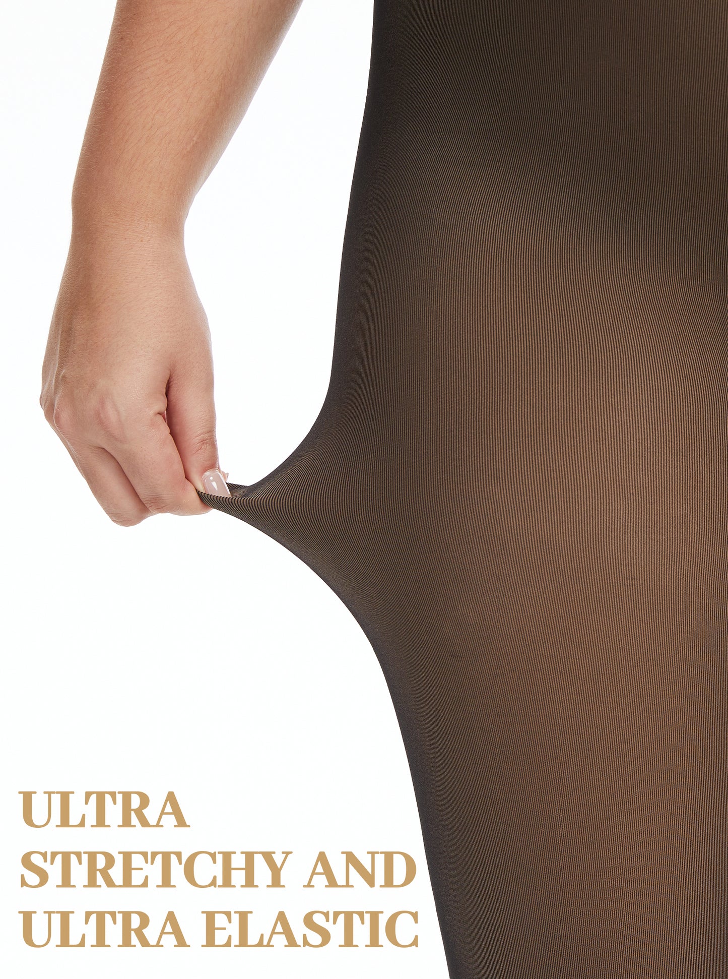 Fleece Lined Tights for Women, PUTUO Plus Size Tights, Sheer Leggings Fake Translucent Plus Size Pantyhose, Winter Thermal High Waisted Pantyhose for Women, Black