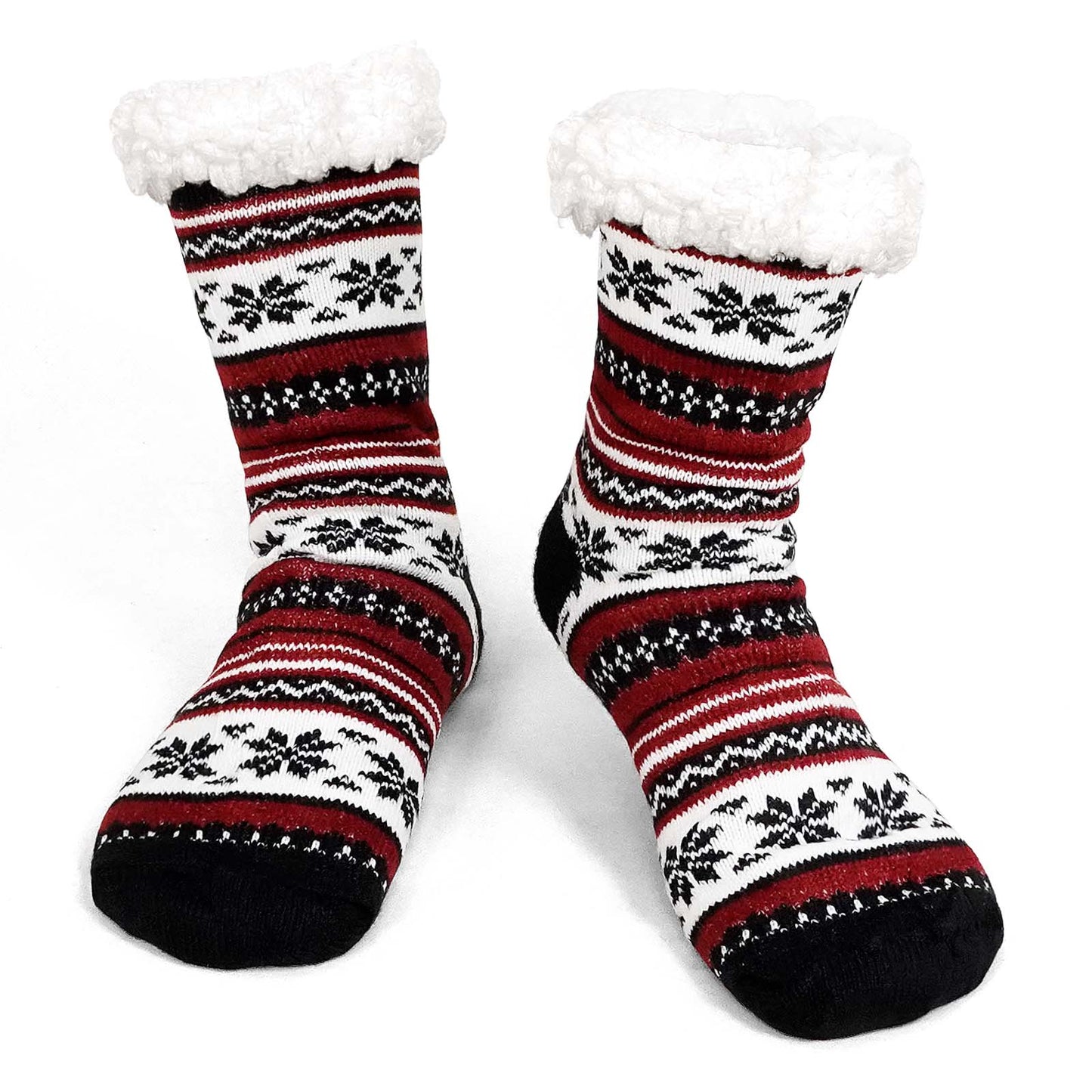 Mens Slipper Socks, PUTUO Non Slip Fuzzy Socks, Cozy Warm Slipper Socks for men, Fluffy Winter Christmas Socks Mens Christmas Gifts, Size 9-12,1 Pair