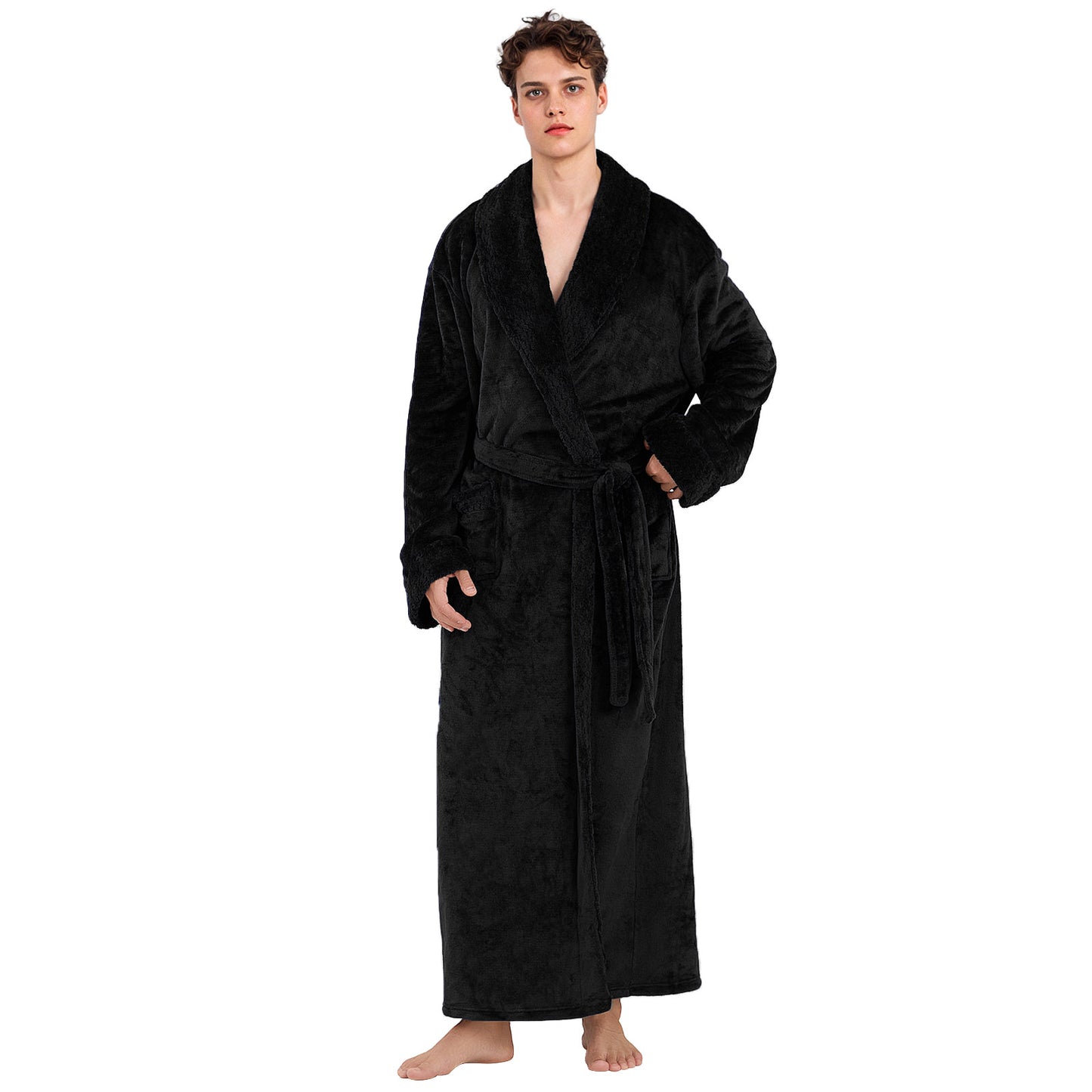 Mens Robe, PUTUO Robes for Men, Cozy Warm Soft Fluffy Fleece Bathrobe, Fuzzy Luxury Spa Dressing Gown for Men Gifts with Pockets