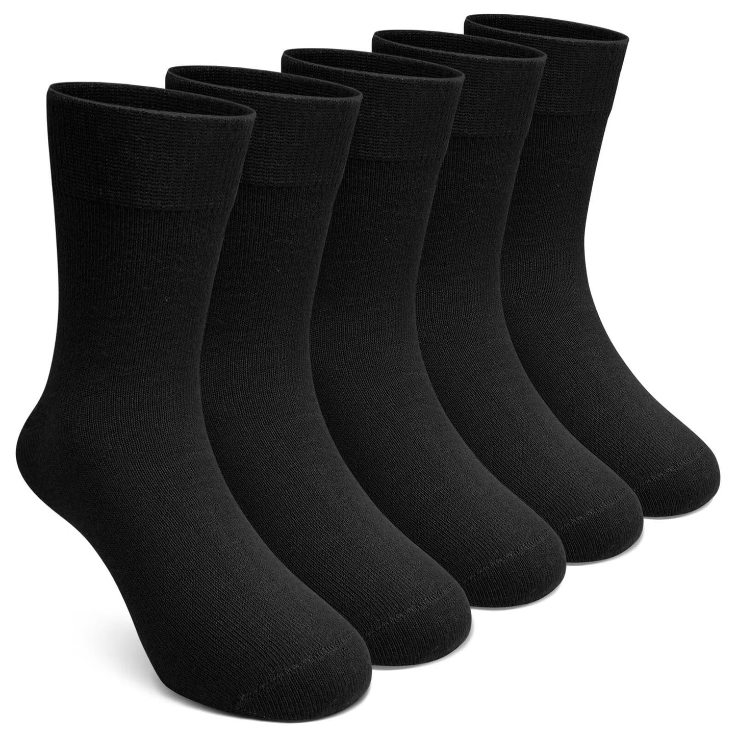 PUTUO Kids Bamboo Viscose Socks, Soft Breathable Seamless Crew Socks for Boys Girls, Sensory Friendly Design for Kids Ages 2–12