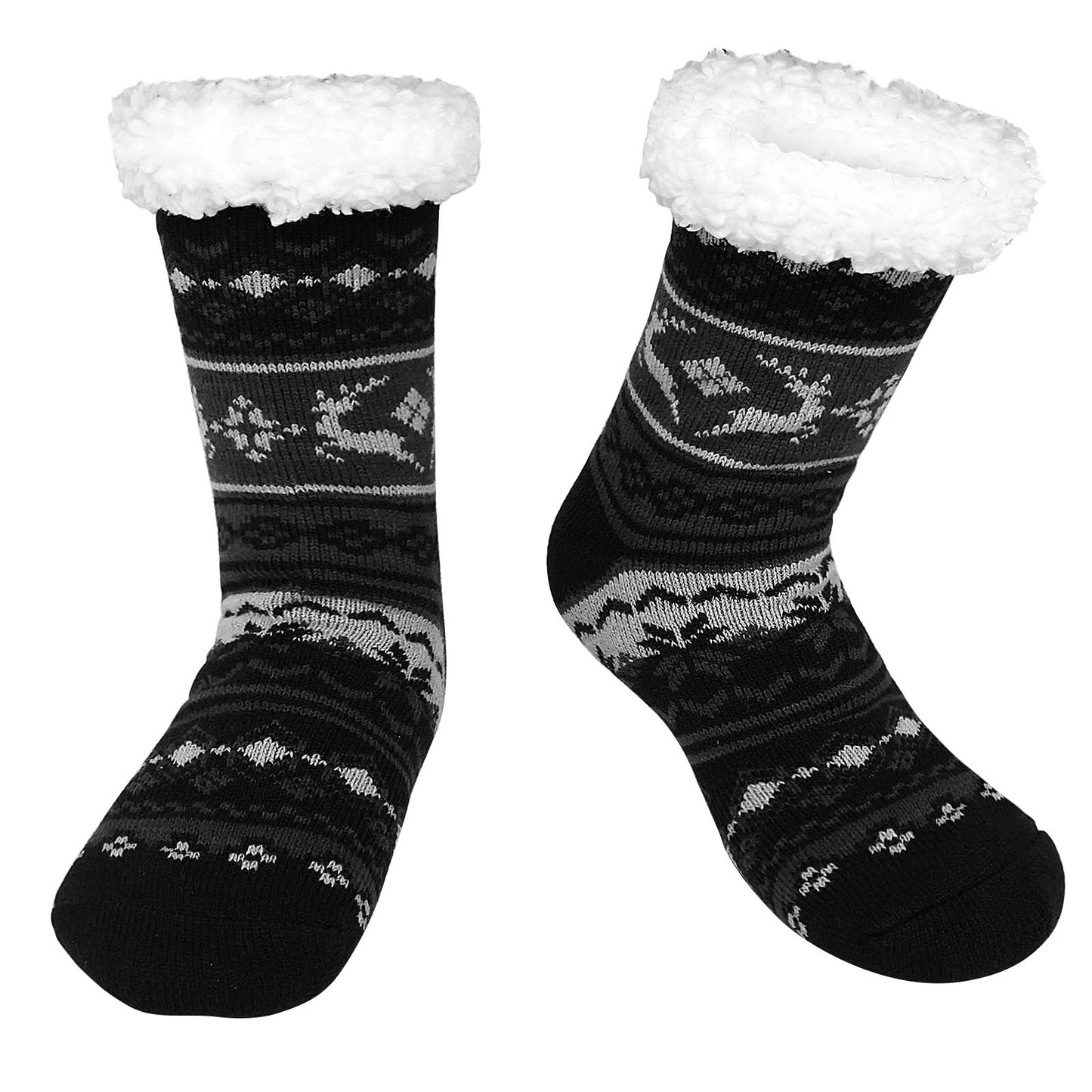 Mens Slipper Socks, PUTUO Non Slip Fuzzy Socks, Cozy Warm Slipper Socks for men, Fluffy Winter Christmas Socks Mens Christmas Gifts, Size 9-12,1 Pair