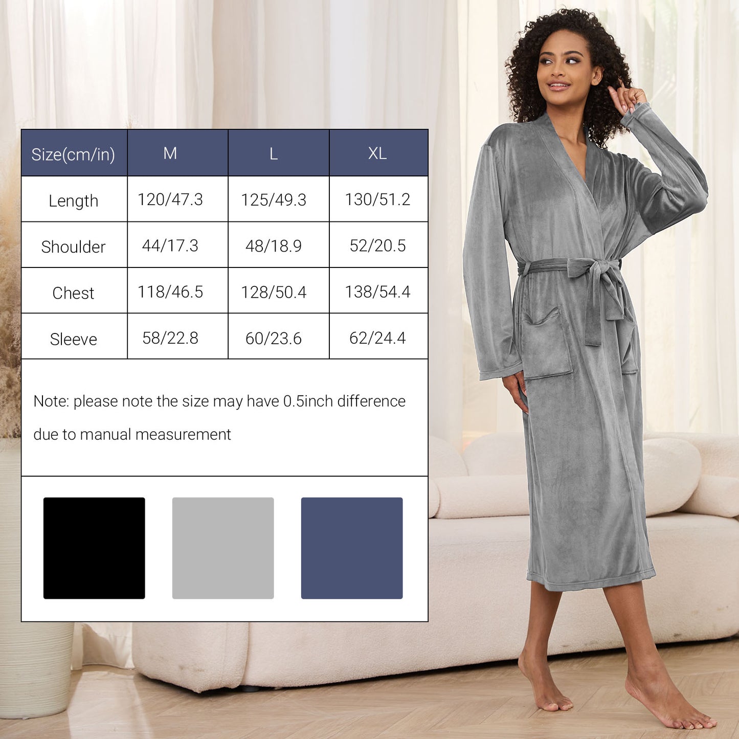 Womens Plush Soft Robe, PUTUO Robes for Women, Luxury Lightweight Fuzzy Warm Spa Robe, Winter Warm Pajamas Shower Nightgown Gift for Women