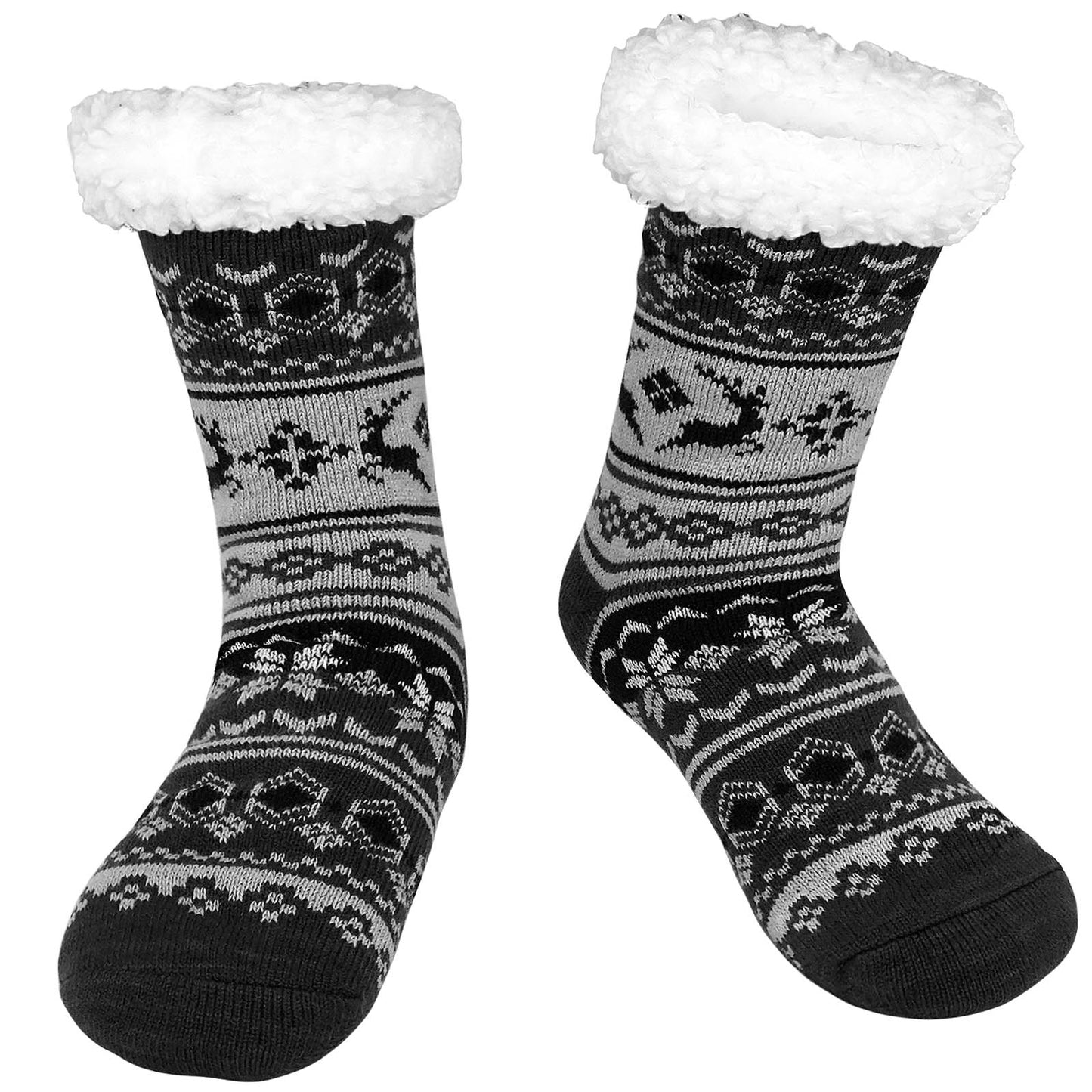 Mens Slipper Socks, PUTUO Non Slip Fuzzy Socks, Cozy Warm Slipper Socks for men, Fluffy Winter Christmas Socks Mens Christmas Gifts, Size 9-12,1 Pair