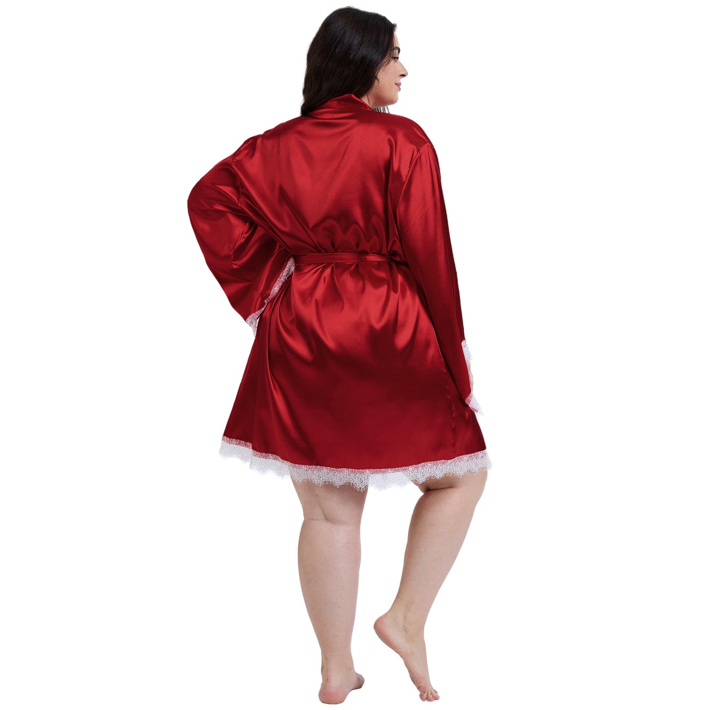 Robes for Women, PUTUO Womens Robes Plus Size, Lace Sexy Satin Robe Womens Silk Cami Nightgown, Sizes XL to 3X