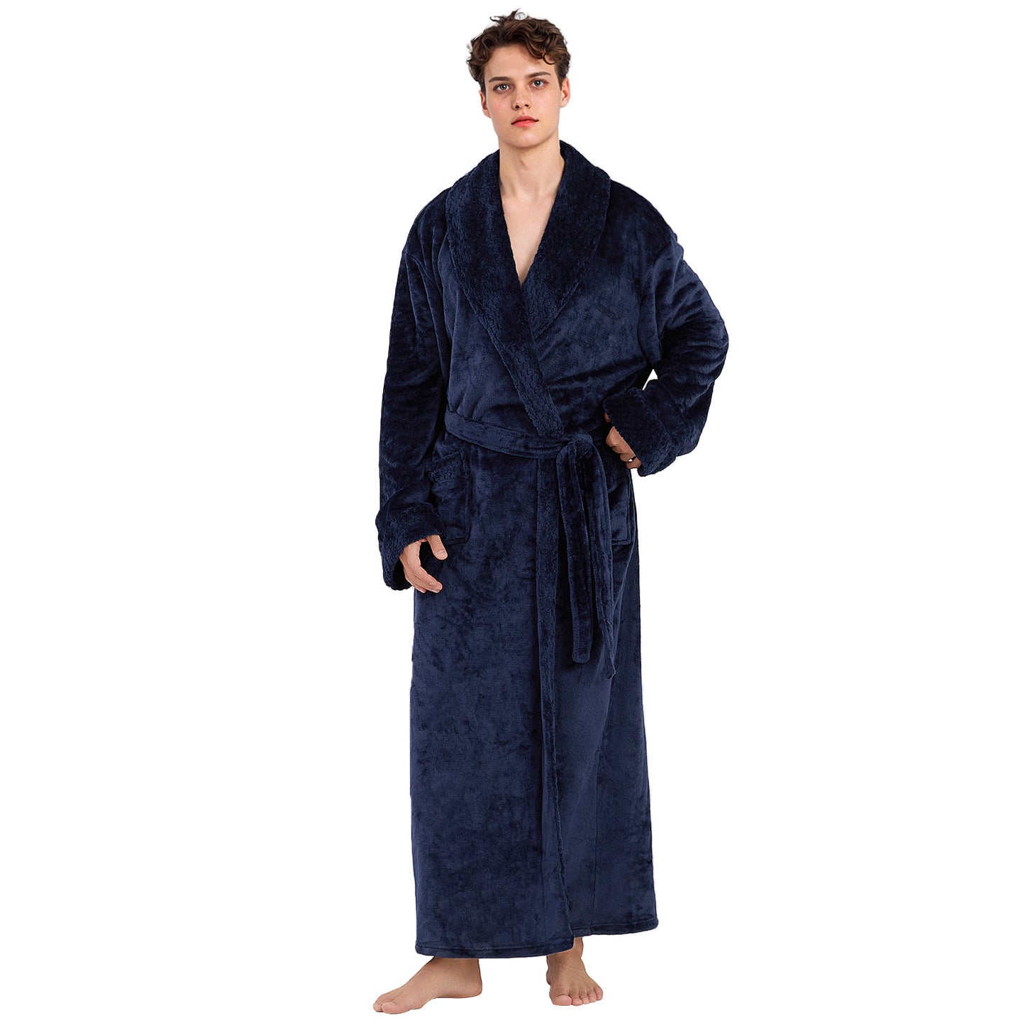 Mens Robe, PUTUO Robes for Men, Cozy Warm Soft Fluffy Fleece Bathrobe, Fuzzy Luxury Spa Dressing Gown for Men Gifts with Pockets