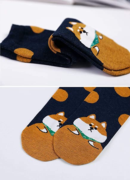 Womens Funny Cute Animal Socks Ladies Cotton Socks Funky Cartoon Dog Socks Novelty Crew Socks, Christmas Gift, 5 Pairs