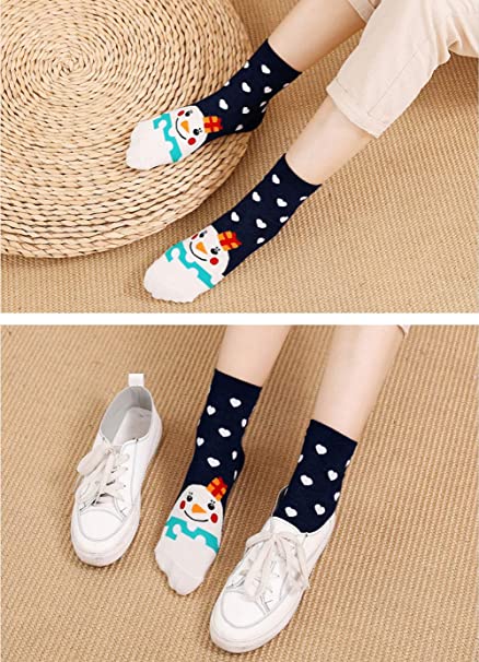Womens Funny Cute Animal Socks Ladies Cotton Socks Funky Cartoon Dog Socks Novelty Crew Socks, Christmas Gift, 5 Pairs